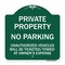 Signmission Private Property No Parking Unauthorized Vehicles Will Be Ticketed Towed at Owners E, GW-1818-23246 A-DES-GW-1818-23246 - alternate 1